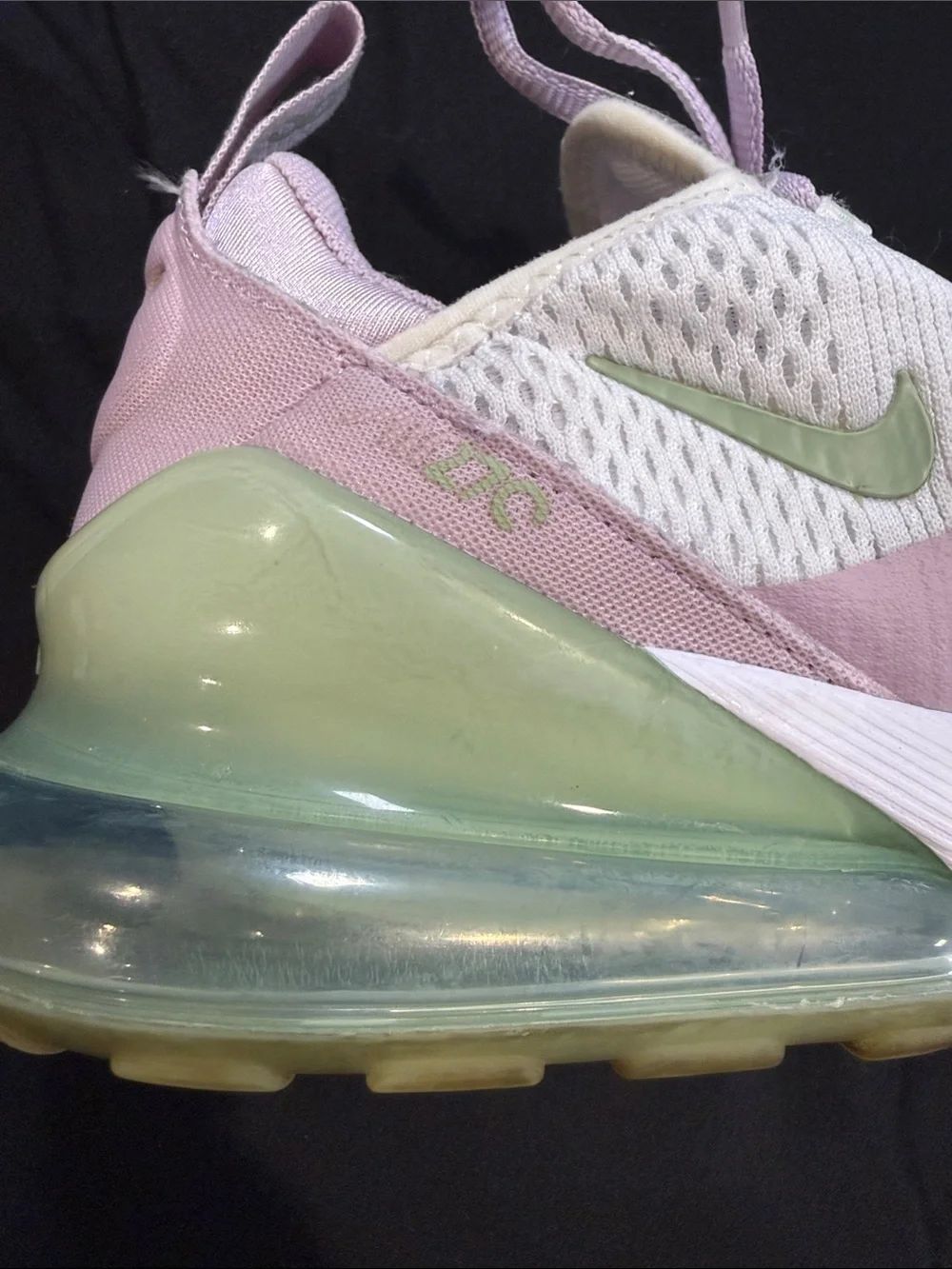 Nike White Sneakers with Pink and Lime Accents 27C Size 6.5 - Picture 8 of 8